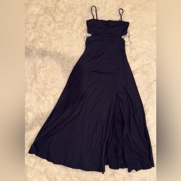 NWOT Susana Monaco String Long Slit Cutout Maxi Sundress in Navy Blue sz L - Picture 6 of 9